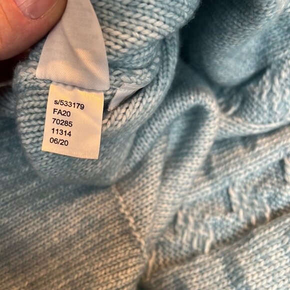 Loft baby blue wool blend cable knit sweater size Small - Picture 7 of 9